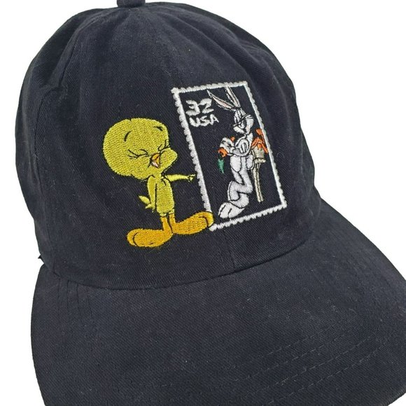 Vintage Looney Tunes Bugs Bunny Tweety Bird Dad Hat Snap Back USA - Picture 6 of 9